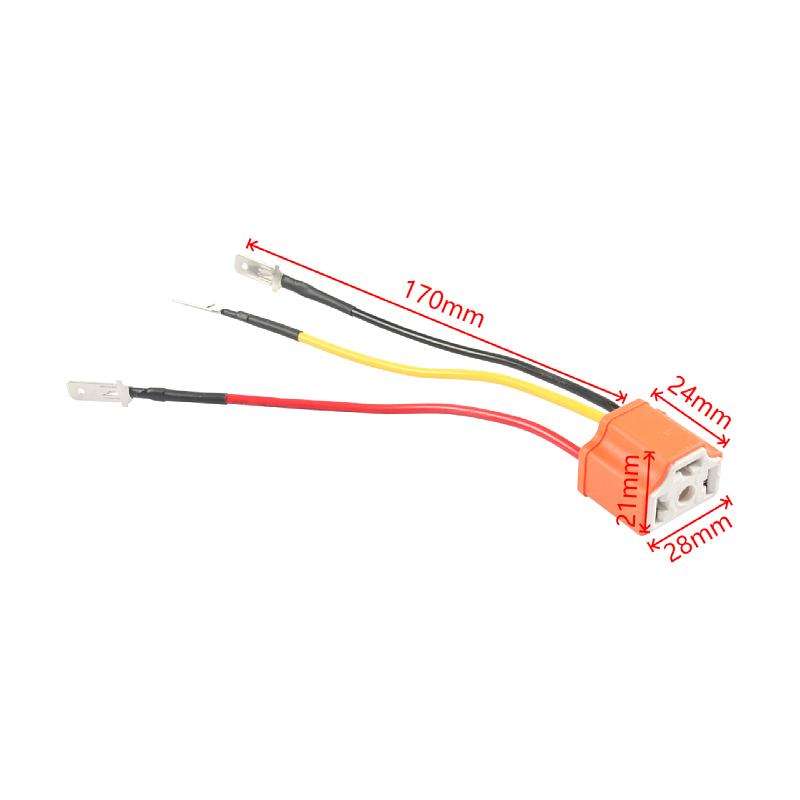 4pcs /Set Car Headlight Cable H4 Three-Plug Base Modification