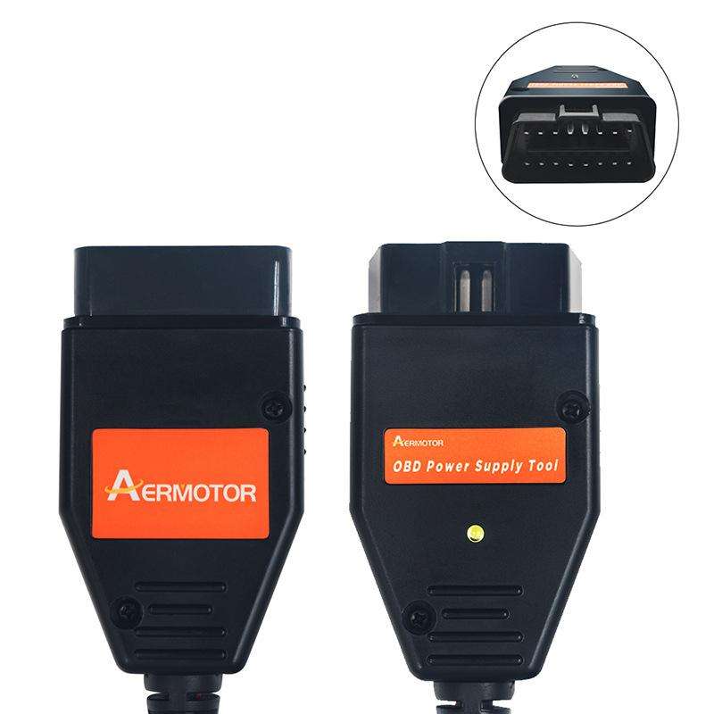 AERMOTOR Car ECU OBD2 Connector Battery Charging Clip Emergency Power Off Protector(Red Black)