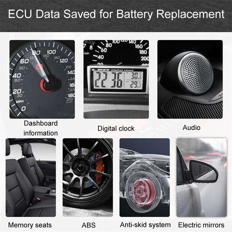 AERMOTOR Car ECU OBD2 Connector Battery Charging Clip Emergency Power Off Protector(Red Black)