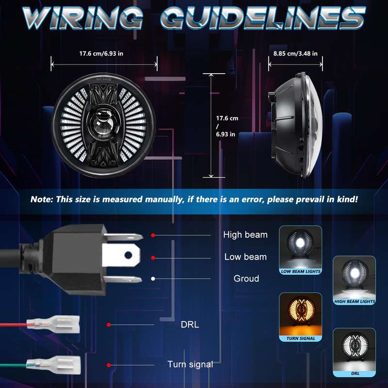 7 Inch Round Lens With Tangent Fan-Shaped Angel Eye Headlights(H4)