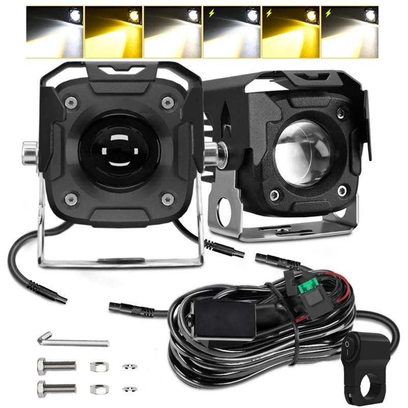 Motorcycle Spotlight Strobe 6 Modes With Control Cable Set(SK1 POR)