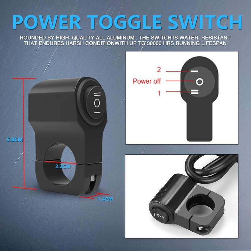 Motorcycle Spotlight Strobe 6 Modes With Control Cable Set(SK1 POR)