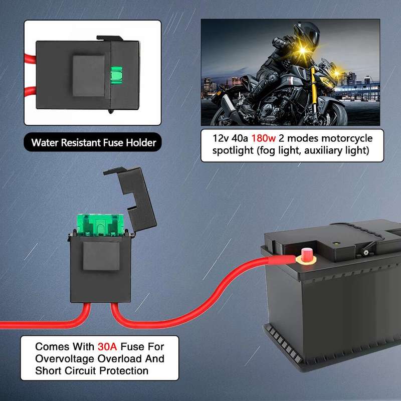 Motorcycle Spotlight Strobe 6 Modes With Control Cable Set(SK1 POR)
