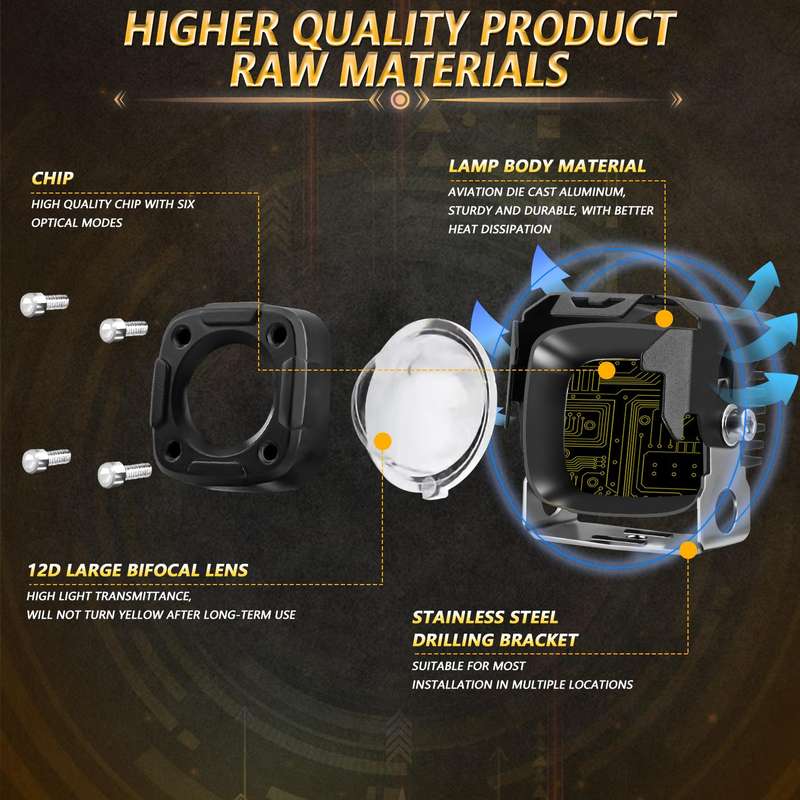 Motorcycle Spotlight Strobe 6 Modes With Control Cable Set(SK1 POR)