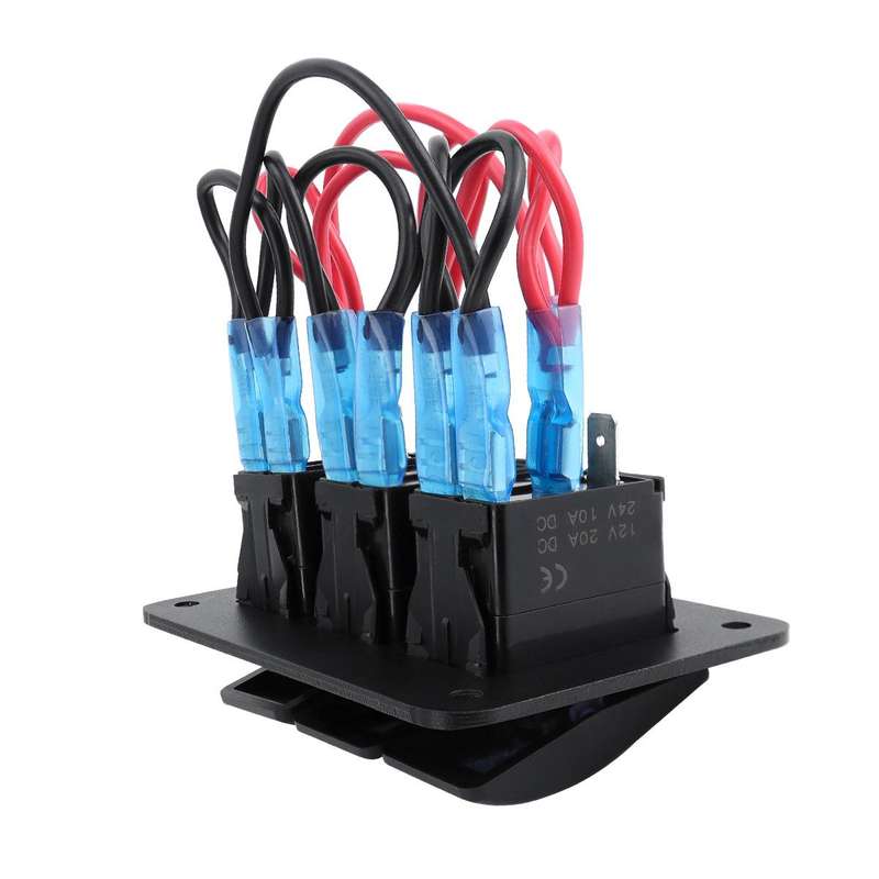 Blue Light Laser Engraved Panel Combination Switch For Car Boat, Specifications: 3-digit Panel