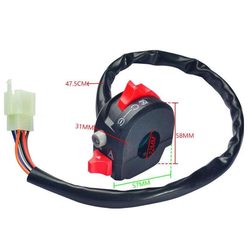 Motorcycle Modification Accessories Handlebar Faucet Start And Stop Double Flash Switch(Black)