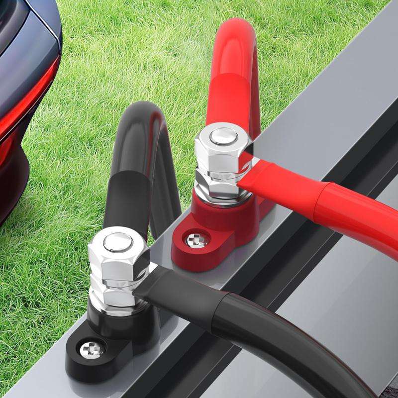 12V RV Yacht M10 Single Pole Battery Terminal, Color: Black