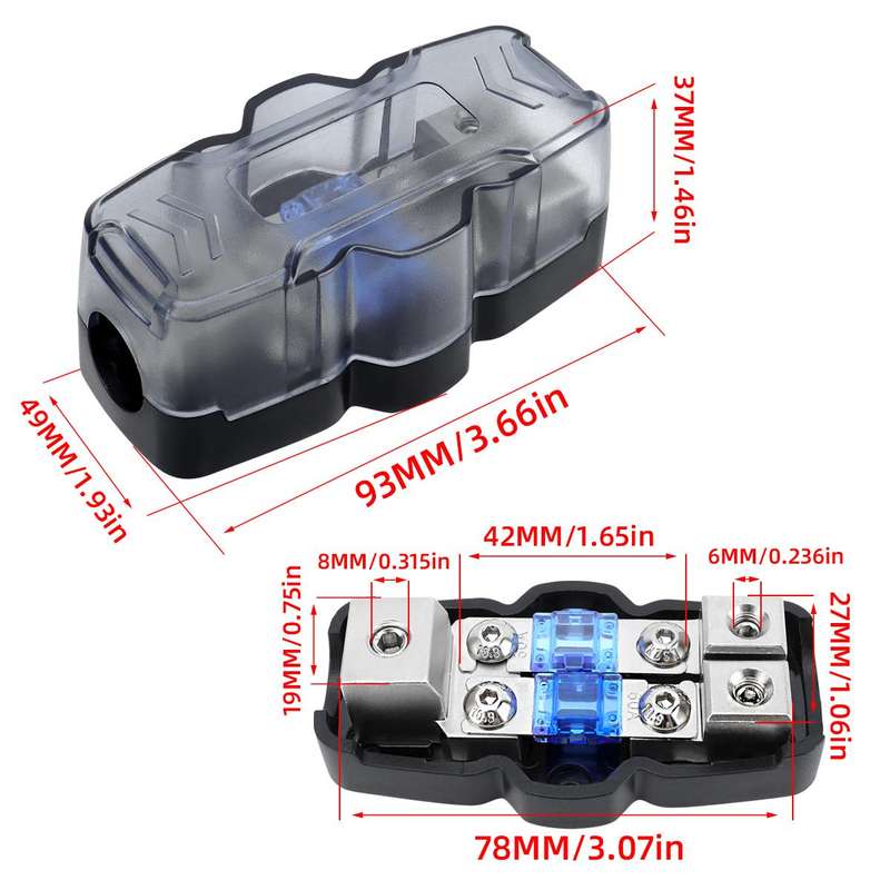 1 Out 2 Ways Car Audio Power Fuse Holder Car Fuse Distribution Block, Specifications: CP-5174
