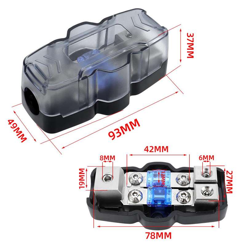 1 Out 2 Ways Car Audio Power Fuse Holder Car Fuse Distribution Block, Specifications: CP-5175 With A