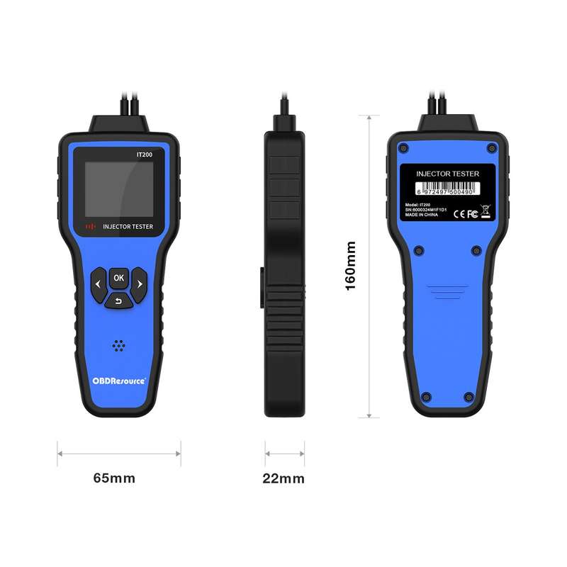 OBDResource 5V/12V Automotive Fuel Injector Custom Settings Dual Head Tester