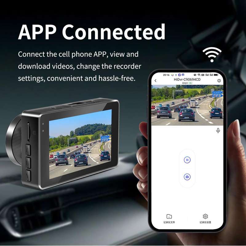 4K+1080P Driving Recorder Dual Front & Rear Recording WIFI Reversing Images(X16)