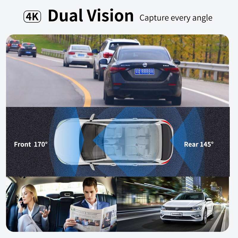 4K+1080P Driving Recorder Dual Front & Rear Recording WIFI Reversing Images(X16)