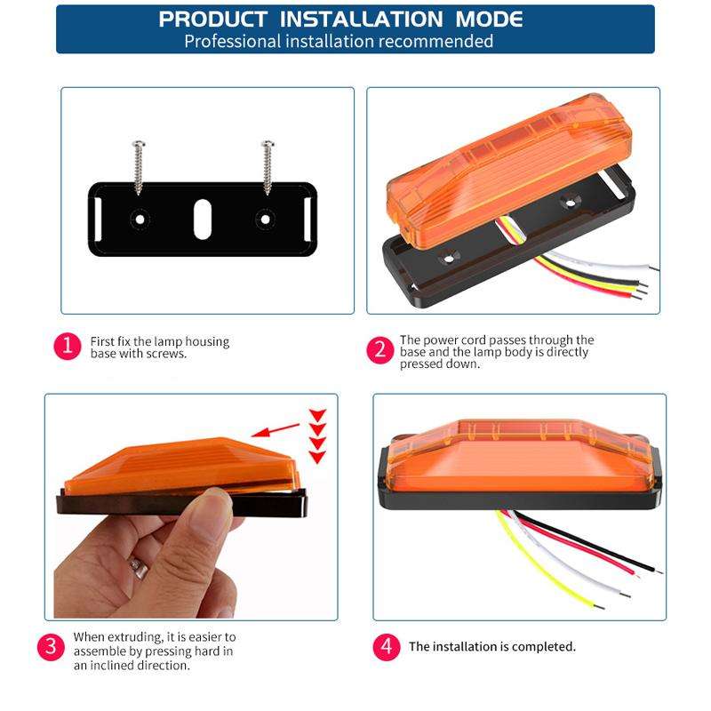 2pcs 28LED Bi-Color High Brake Tail Lights Turn Signal Lights For Sweeper / RV / Van / Truck Modific