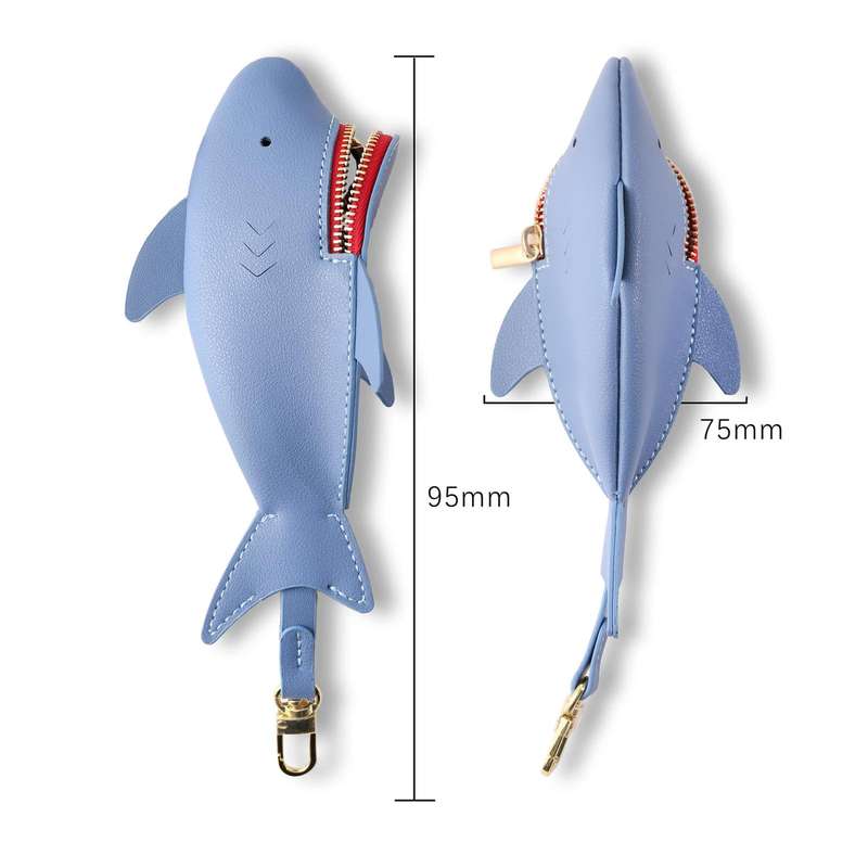 Hallmo Universal Shark-Shaped Key Protective Cover Multifunctional Car Key Storage Bag, Color: Light
