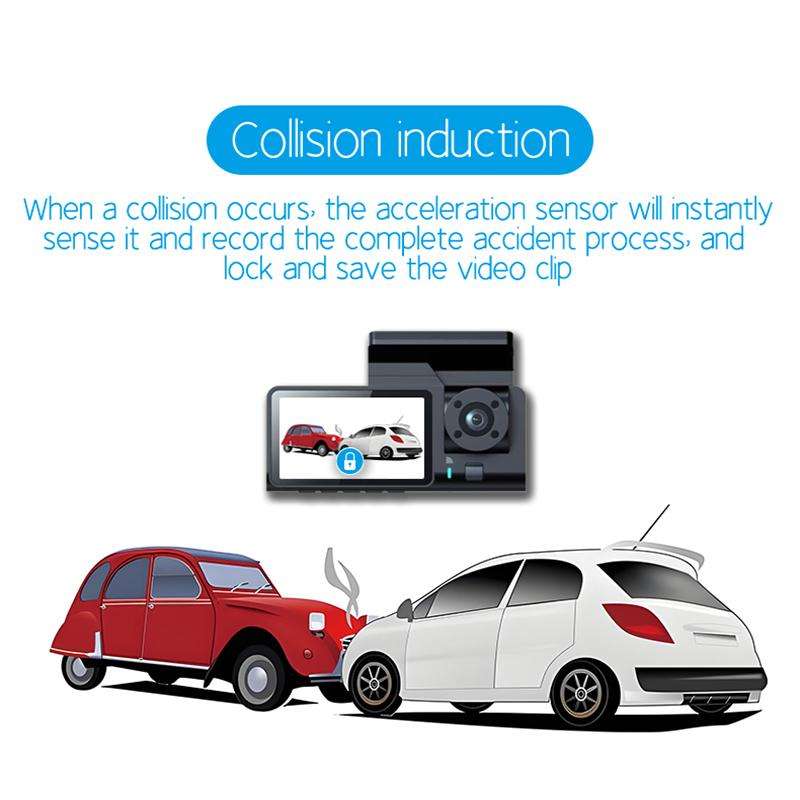 G71 HD 1080P Three-Lens 2.0-Inch Infrared Night Vision Driving Recorder, Spec: No WIFI