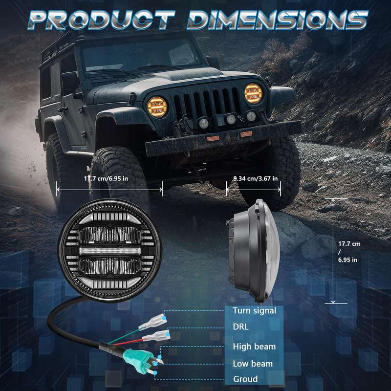 7-inch Round Refraction LED Round Headlight For Wrangler(H4)