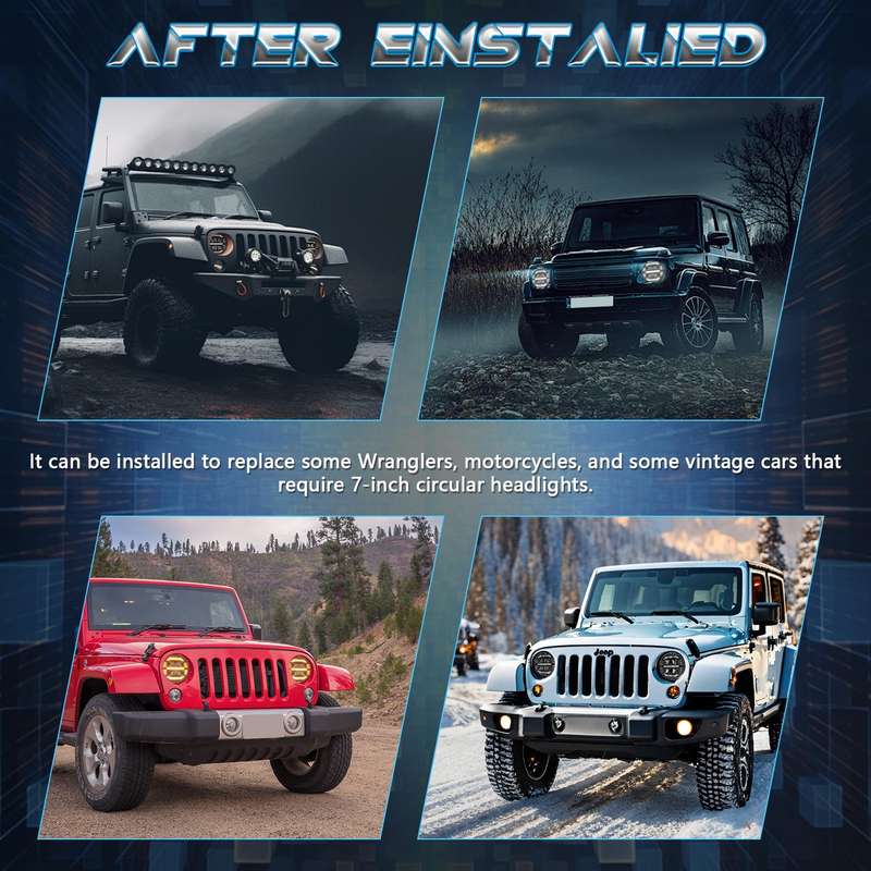 7-inch Round Refraction LED Round Headlight For Wrangler(H4)