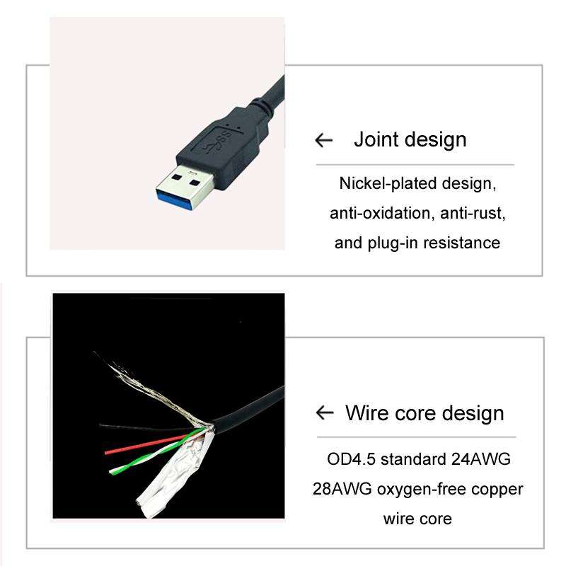 1m Square Snap-On USB3.0 Compatible 2.0 Car Boat Motorcycle Instrument Panel Extension Cable
