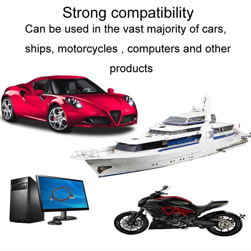 1m Square Snap-On USB3.0 Compatible 2.0 Car Boat Motorcycle Instrument Panel Extension Cable
