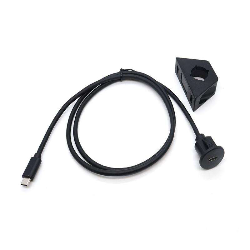 1m Type-C 3.0 Compatible 2.0 USB C Car Waterproof Cable Panel Data Extension Cord