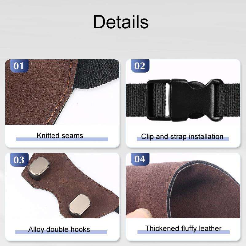 Car Sports Seats With One-Piece Headrests Furring Storage Metal Hooks(Brown)