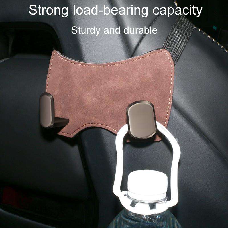 Car Sports Seats With One-Piece Headrests Furring Storage Metal Hooks(Brown)