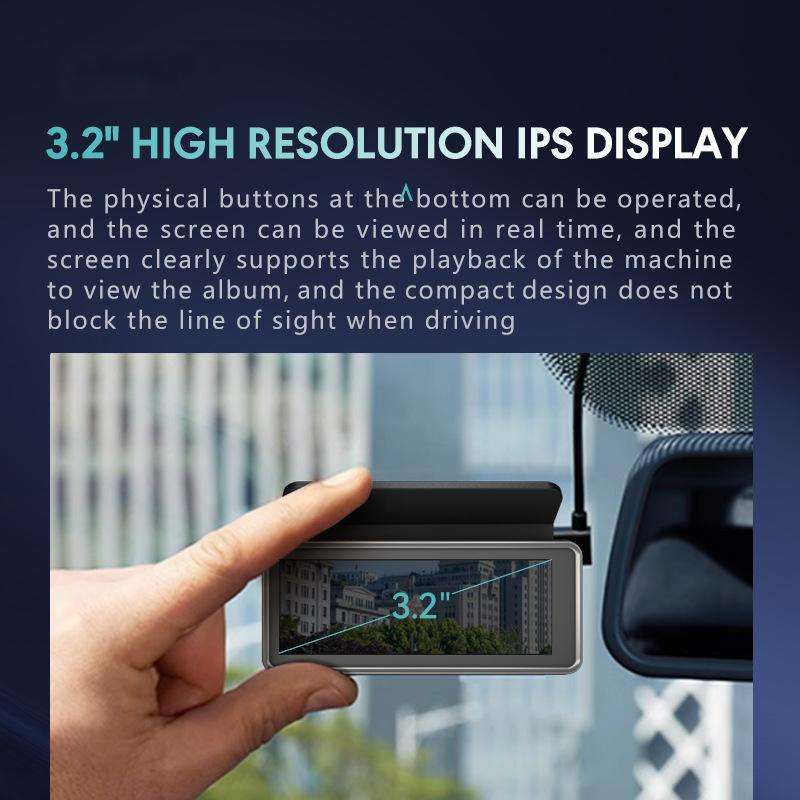 Anytek T1 PRO 3.2 Inch 2K HD Night Vision Car Recorder Hidden Car Camera Front And Rear Dual Recordi