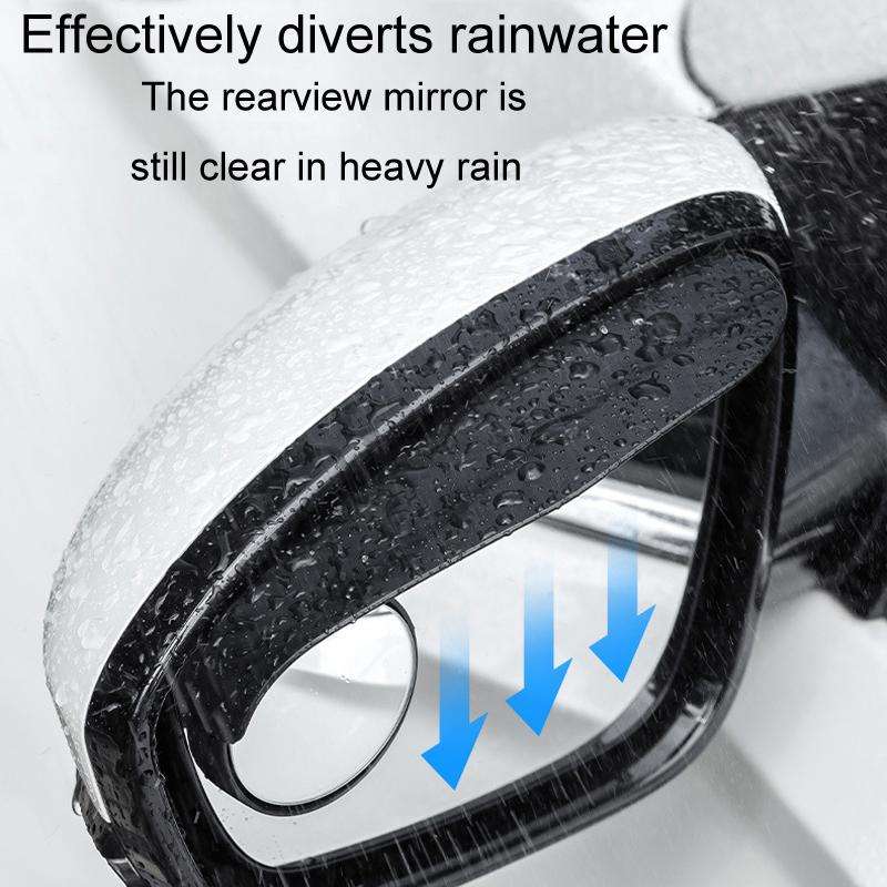 2pcs / Set Car Mirror Reversing Shield Rain Brow 2 In 1 Carbon Fiber Reflective Auxiliary Mirror Cov