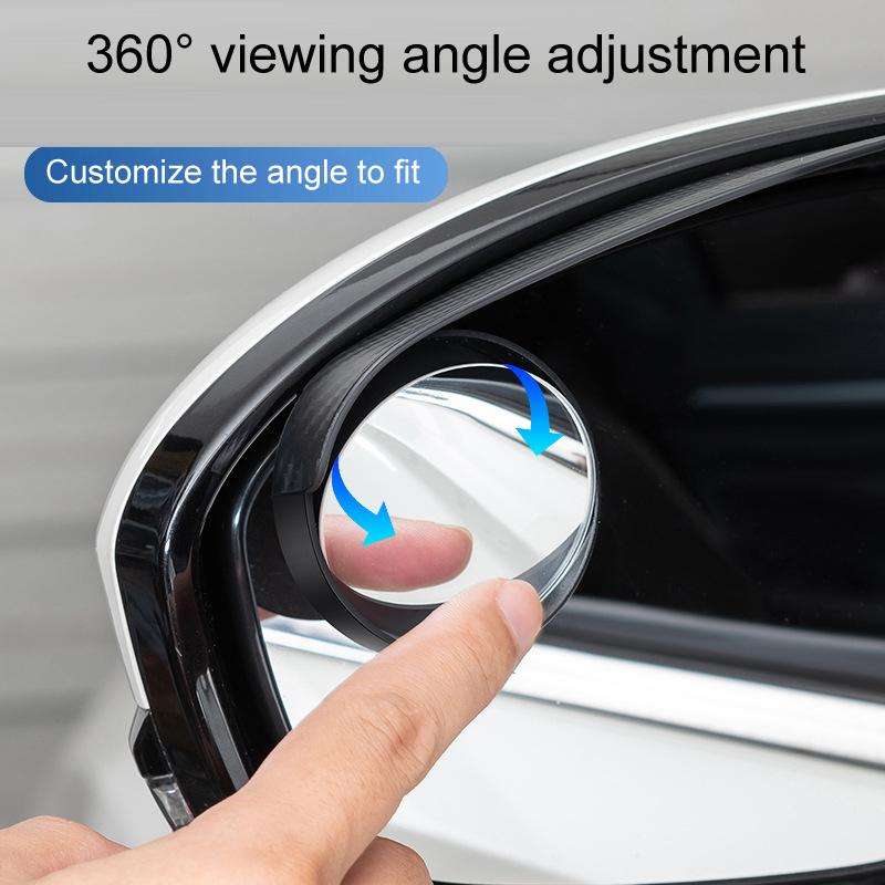 2pcs / Set Car Mirror Reversing Shield Rain Brow 2 In 1 Carbon Fiber Reflective Auxiliary Mirror Cov