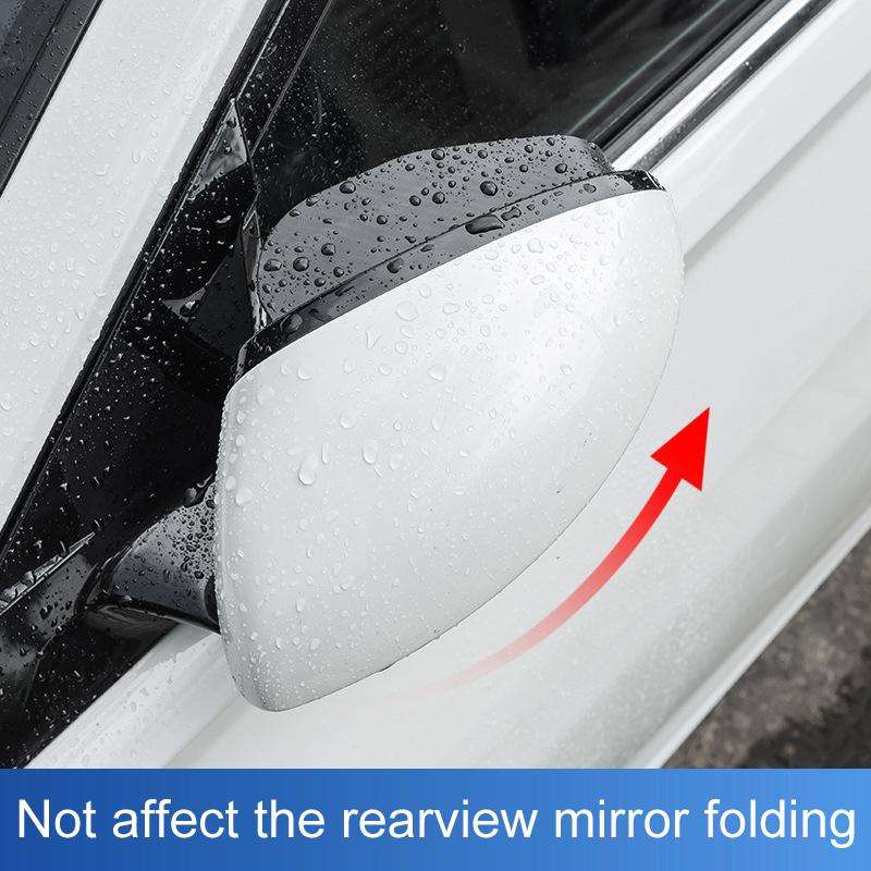2pcs / Set Car Mirror Reversing Shield Rain Brow 2 In 1 Carbon Fiber Reflective Auxiliary Mirror Cov