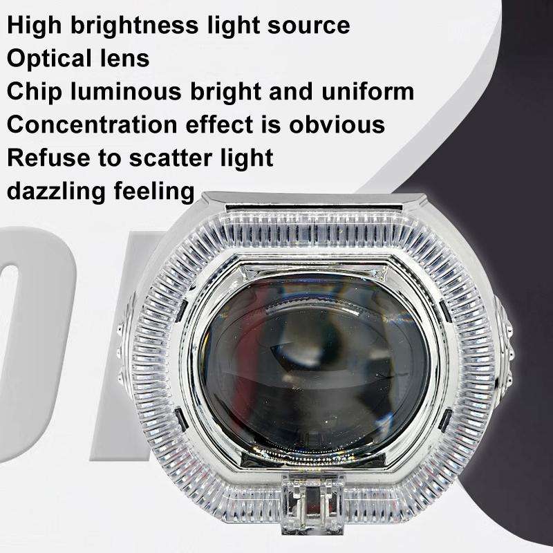 2.5 inch Motorcycle Electric Bike Car Universal Built-in LED Headlight Spot Lens Far and Near Spotli