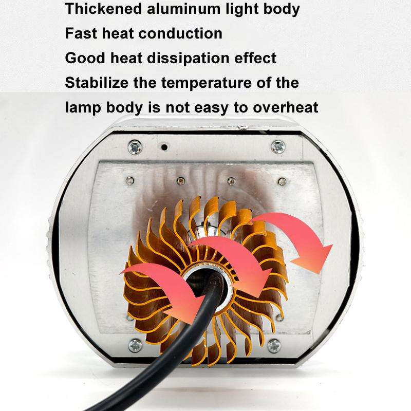 Motorcycle Electric Vehicle General Modification LED Headlight 4 Beads Double Lens Lamps, Style: Ice