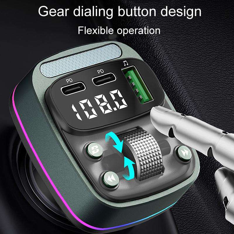GZ08 Car Voltage Display Fast Charger Subwoofer MP3 Bluetooth Player