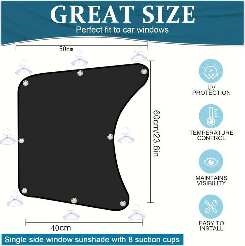 2pcs Car Sun Protection Heat Insulation Sunshade Front Side Curtains