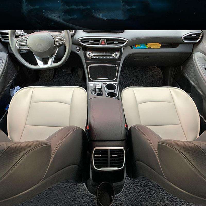 Car SUV Single Seat Backless Leather Protective Seat Cover(Beige)