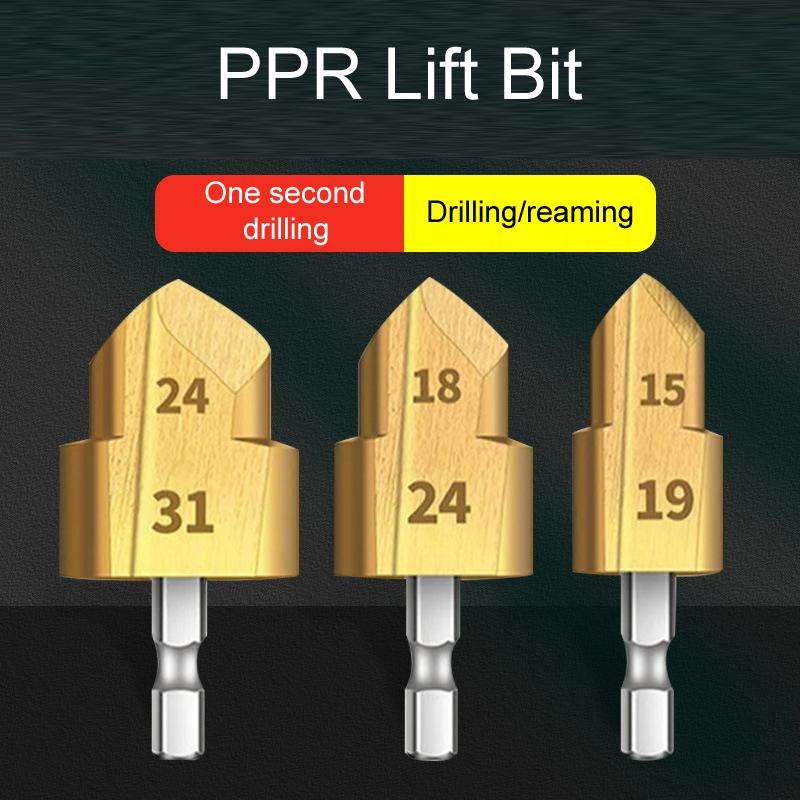 3pcs / Set 20 / 25 / 32 Hexagonal Shank PPR Step Drill Bits Leak Repairing And Connecting Tools