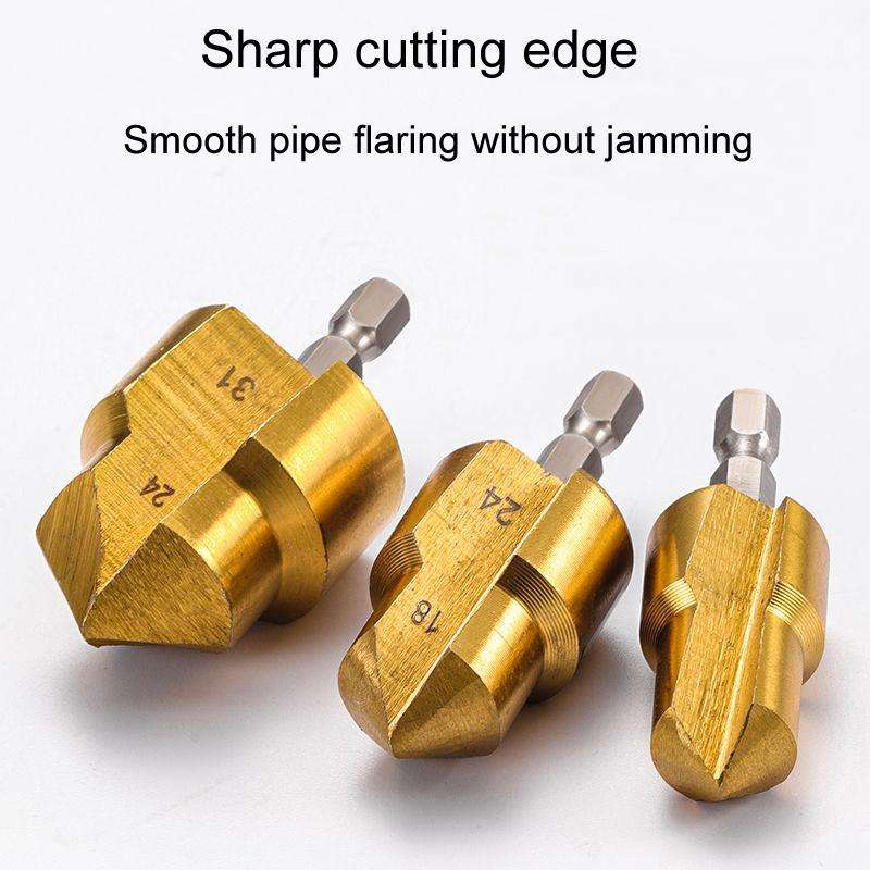 3pcs / Set 20 / 25 / 32 Hexagonal Shank PPR Step Drill Bits Leak Repairing And Connecting Tools