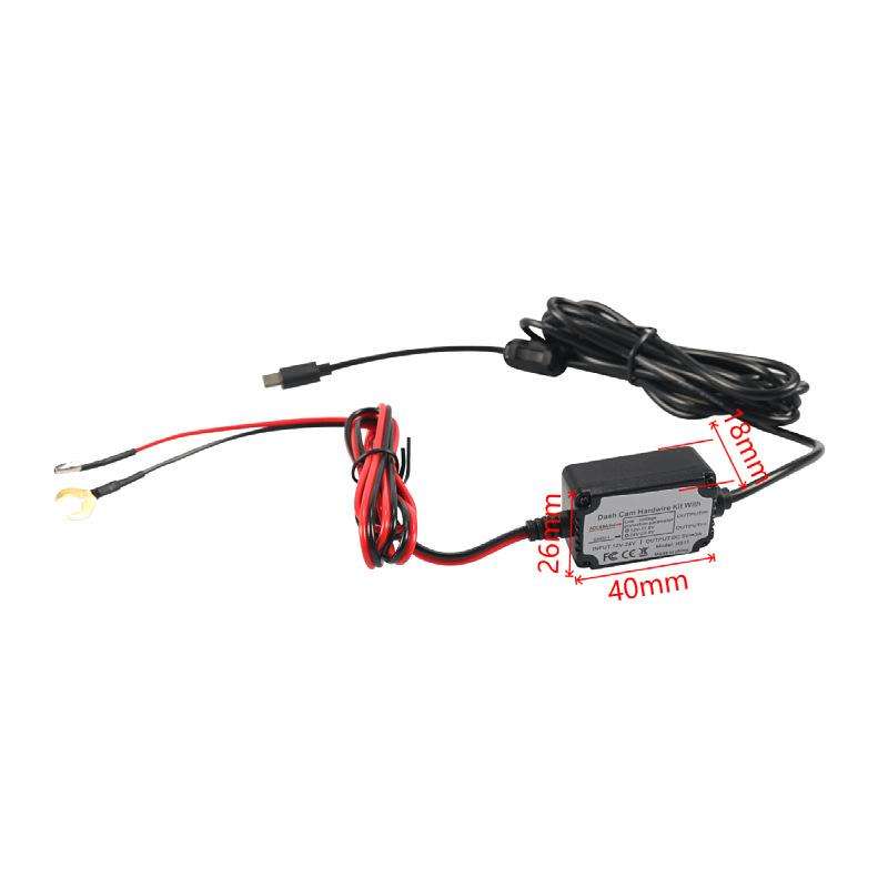 Car Driving Recorder Parking Monitoring 3A Step-down Cable Set, Specifications: Type-C 2 Wires