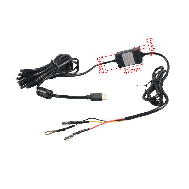 Car Driving Recorder Parking Monitoring 3A Step-down Cable Set, Specifications: Type-C 3 Wires