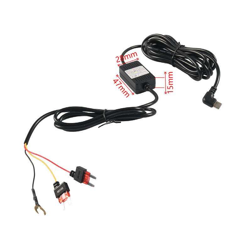 Car Driving Recorder Parking Monitoring 3A Step-down Cable Set, Specifications: Elbow Type-C