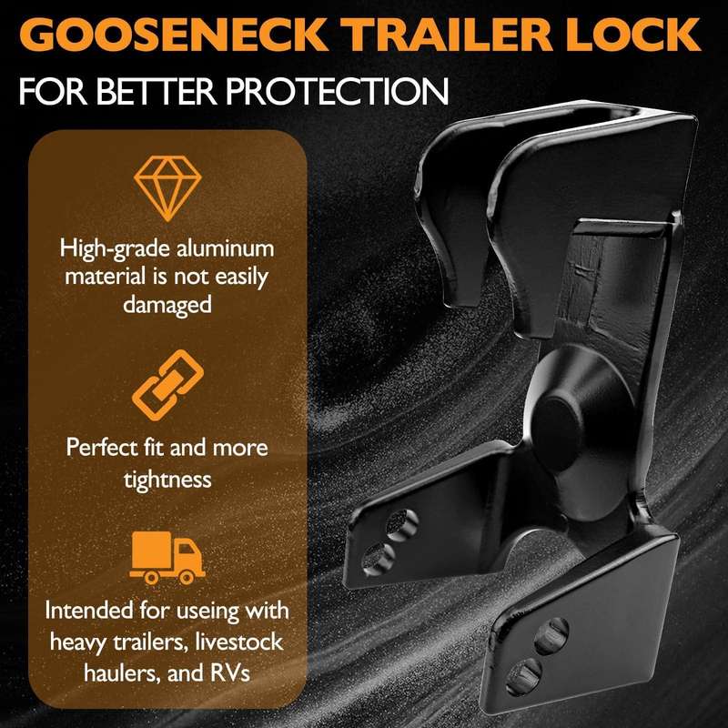 Coupler Gooseneck Hitch Trailer Lock For Heavy Trailer Transporter RV, Color: Red Without Lock