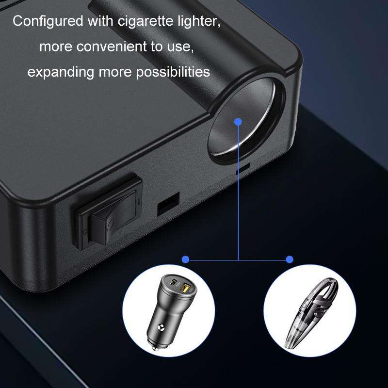 12V24V To 220V Car Multi-Function Inverter Socket Fast Charger(With Digital Display)