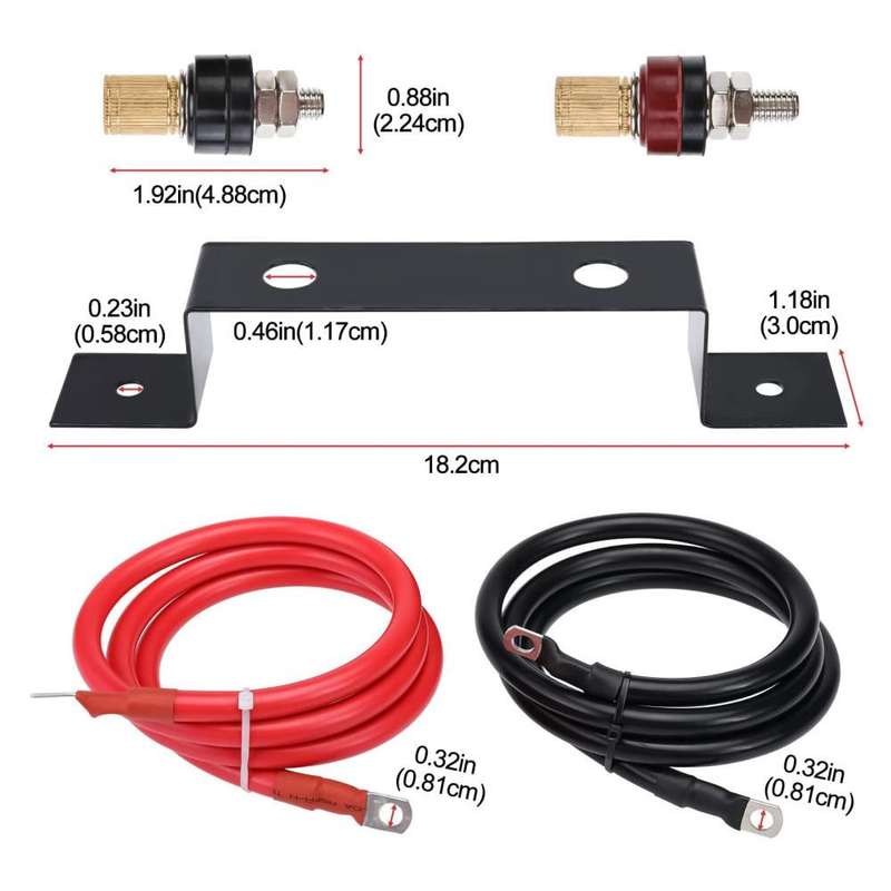 Battery Jump Starter Pure Copper Remote Battery Terminal Mounting Bracket, Specifications: 6AWG
