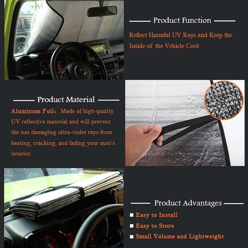 122 x 45cm For Suzuki Jimny2019+ Automobile Windshield Sunshade Interior Modification Heat Insulatio