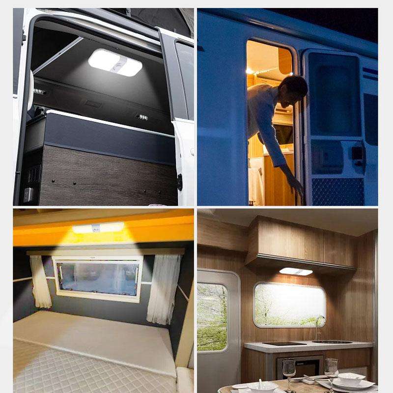 12-24V RV Light 120 LEDs 3-Color Temperature Rotary Button Dimming Roof Light FC01