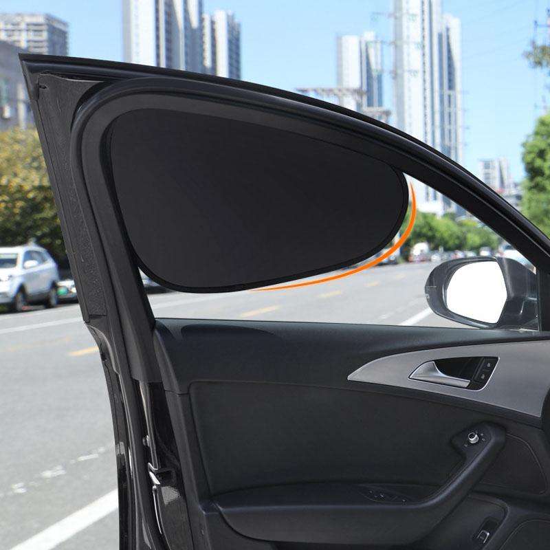 1pair Car Quick Installation Static Film Adsorption Opaque Window Sunshade, Style: Front(Black)