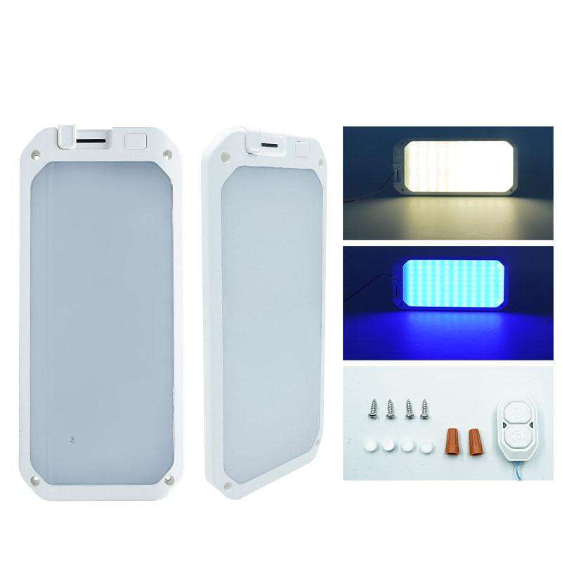 12-30V RV Light 198 LEDs 3-Color Temperature Dimmable Roof Light, Color: Blue White Light