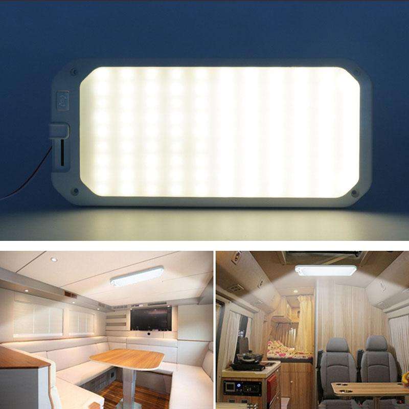12-30V RV Light 198 LEDs 3-Color Temperature Dimmable Roof Light, Color: Blue White Light