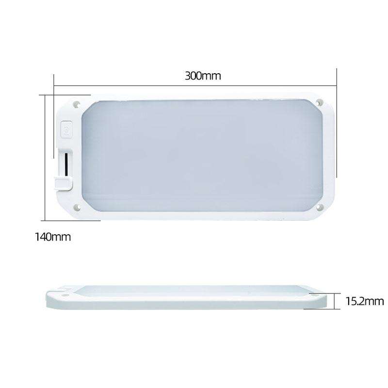 12-30V RV Light 198 LEDs 3-Color Temperature Dimmable Roof Light, Color: Blue White Light