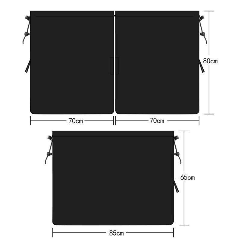 5pcs / Set Car Rear Side Blackout Sunshade Curtains Automobile Privacy Sunshade(Black)